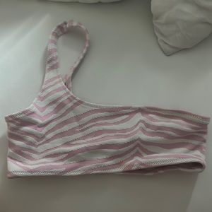Triangl one shoulder pink zebra top size small